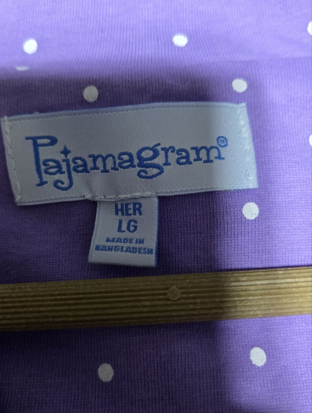 PAJAMAGRAM Women Suze L 2-pc Lavender Polka Dot Pajama Set, NWOT - Picture 2 of 10